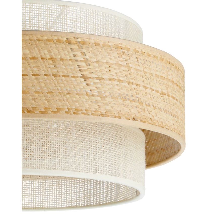 Candeeiro pendente em cabo BOHO 1xE27/60W/230V Ø 40 cm juta/creme