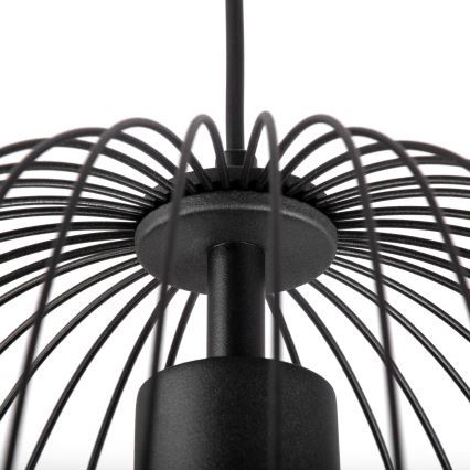 Candeeiro pendente em cabo OVELLA 1xE27/15W/230V Ø 36 cm preto