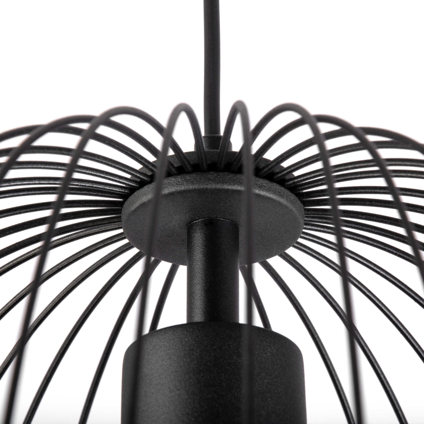 Candeeiro pendente em cabo OVELLA 1xE27/15W/230V Ø 36 cm preto