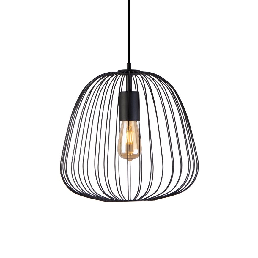 Candeeiro pendente em cabo OVELLA 1xE27/15W/230V Ø 36 cm preto