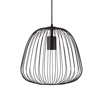 Candeeiro pendente em cabo OVELLA 1xE27/15W/230V Ø 36 cm preto