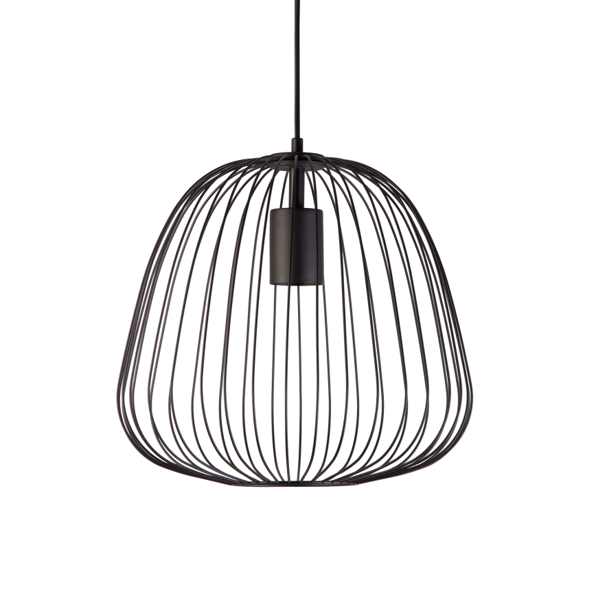 Candeeiro pendente em cabo OVELLA 1xE27/15W/230V Ø 36 cm preto