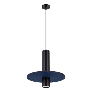 Candeeiro pendente em cabo PELTA 1xGU10/10W/230V preto/azul