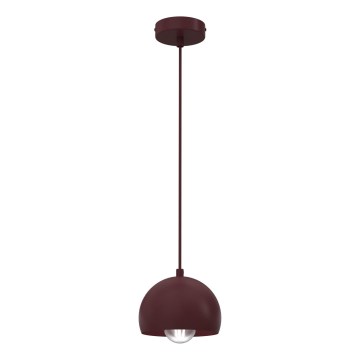 Candeeiro pendente em cabo SOOL 1xE27/15W/230V diâmetro 15 cm bordô