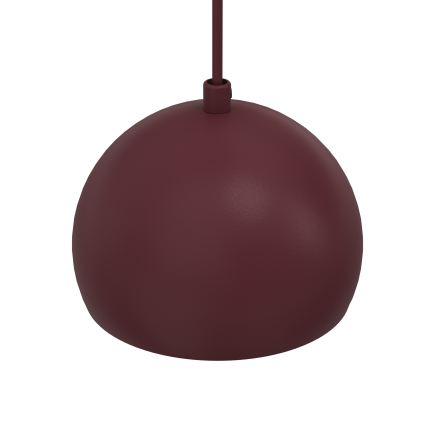 Candeeiro pendente em cabo SOOL 1xE27/15W/230V diâmetro 15 cm bordô