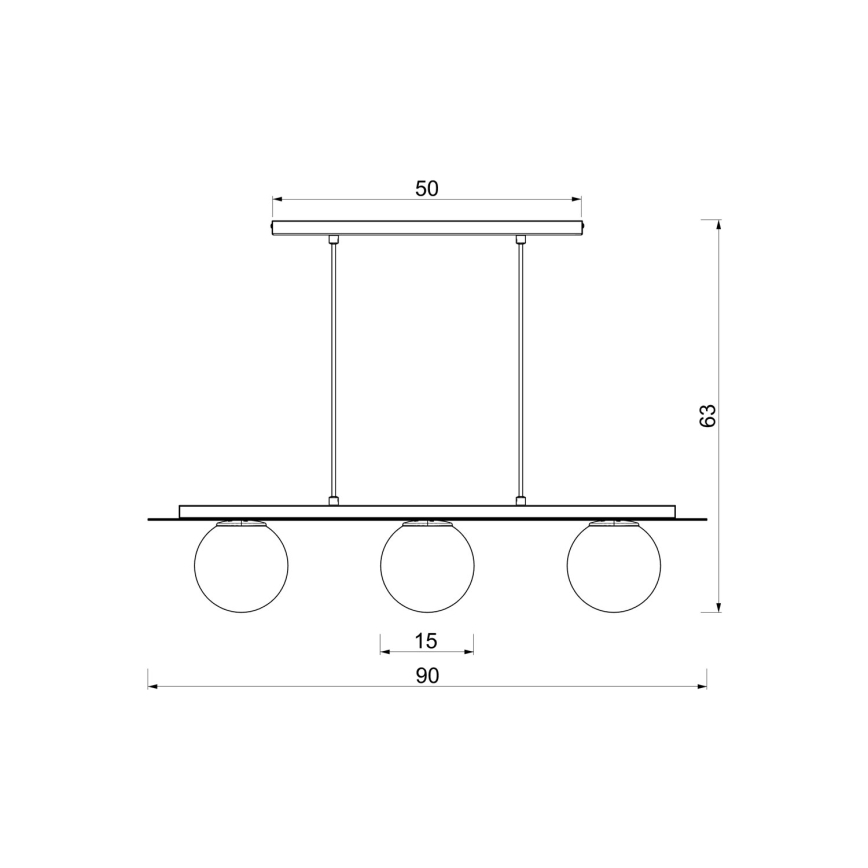 Candeeiro pendente FLAT 3xE27/15W/230V cor creme