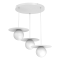 Candeeiro pendente FLAT com cabo 3xE27/15W/230V, branco
