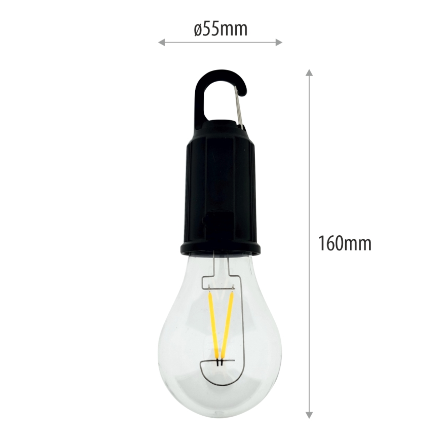 Candeeiro pendente LED regulável recarregável para exterior LED/3W/5V 400 mAh IP44