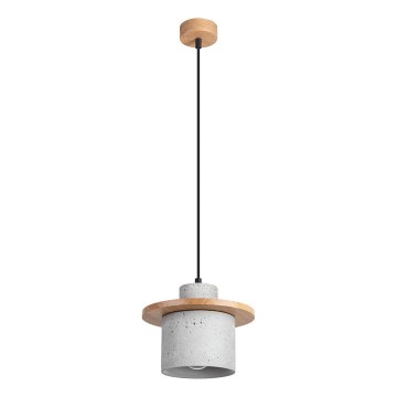 Candeeiro pendente MAB com cabo 1xE27/15W/230V Ø 22 cm betão/cinzento