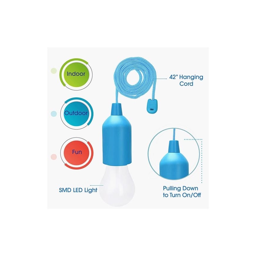 Candeeiro portátil LED LED/1W/3xAAA azul