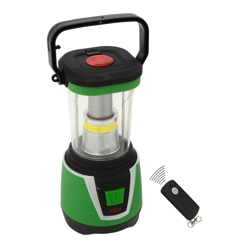 Candeeiro portátil LED LED/3xLR20 IP44 preto/verde + controlo remoto