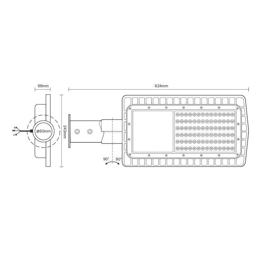 Candeeiro público LED LED/100W/230V 5000K IP65