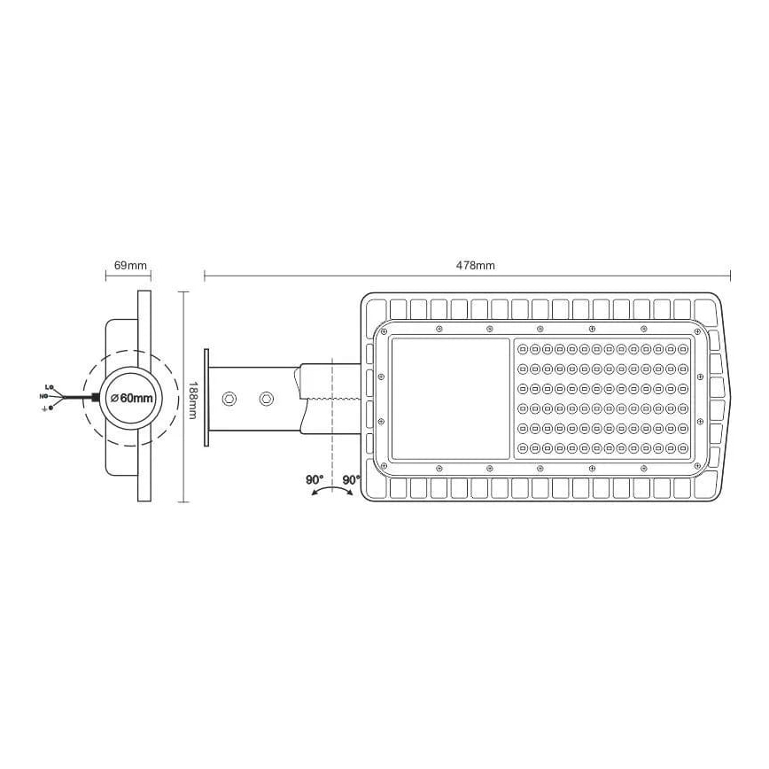 Candeeiro público LED LED/30W/230V 2700K IP65