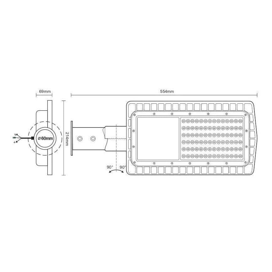 Candeeiro público LED LED/60W/230V 5000K IP65