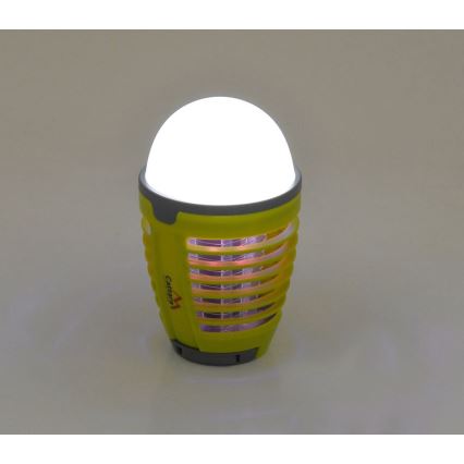Candeeiro recarregável portátil LED com armadilha de insetos LED/2W/3,7V 1800 mAh IPX4 verde
