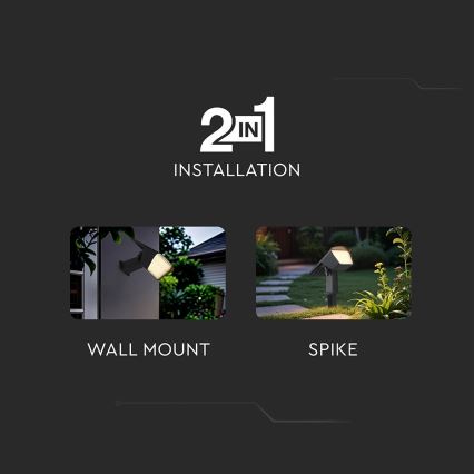 Candeeiro solar 2 em 1 LED/1,3W/3,7V 3000/4000/6400K IP65 1200 mAh