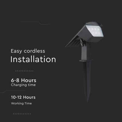 Candeeiro solar 2 em 1 LED/1,3W/3,7V 3000/4000/6400K IP65 1200 mAh