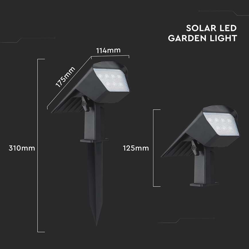 Candeeiro solar 2 em 1 LED/1,3W/3,7V 3000/4000/6400K IP65 1200 mAh
