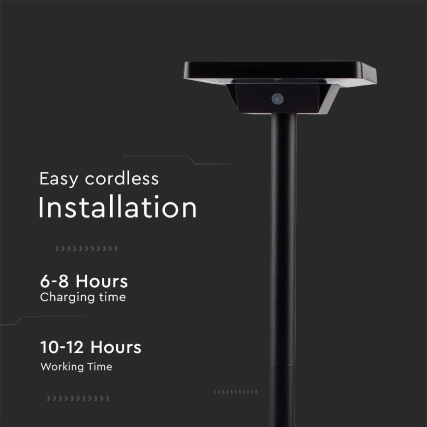 Candeeiro solar exterior LED 2em1 LED/2W/3,7V IP65 3000/4000/6500K 2600 mAh