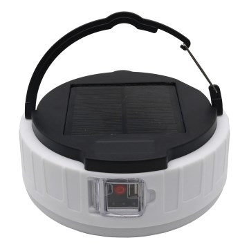 Candeeiro solar LED com função power bank K3 LED/2W/5,5V 6500K IPX4 1200 mAh preto/branco