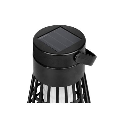 Candeeiro solar LED com sensor 2 em 1 LED/1W/3,7V IP54 300 mAh preto