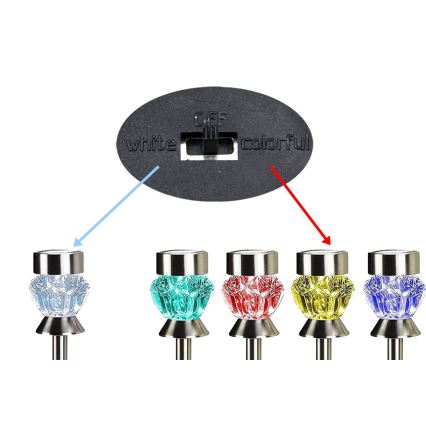 Candeeiro solar LED CRYSTAL 2xLED-RGB/0,02W/1xAAA cromo mate IP44