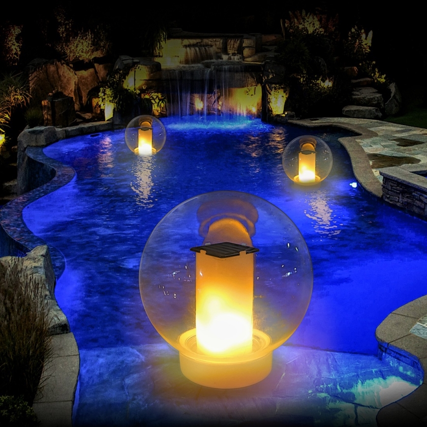 Candeeiro solar LED LED/900mAh IP68 branco