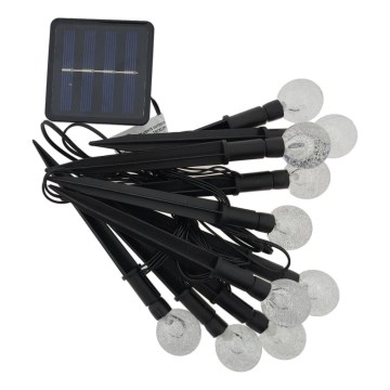 Candeeiro solar LED RGB 10xLED/1,2V 300 mAh IP44 preto