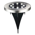 Candeeiro solar LED SOLLY, 1,2 V, 6500 K, diâmetro 11,5 cm, 300 mAh, IP44, cromado