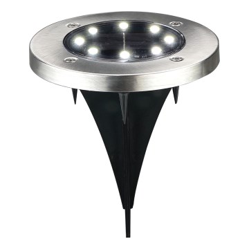 Candeeiro solar LED SOLLY, 1,2 V, 6500 K, diâmetro 11,5 cm, 300 mAh, IP44, cromado
