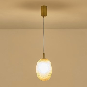 Candeeiro suspenso 1xE14/25W/230V castanho pr. 15 cm