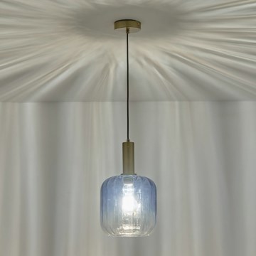 Candeeiro suspenso 1xE27/15W/230V azul/fumado diâmetro 20 cm