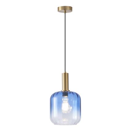 Candeeiro suspenso 1xE27/15W/230V azul/fumado diâmetro 20 cm