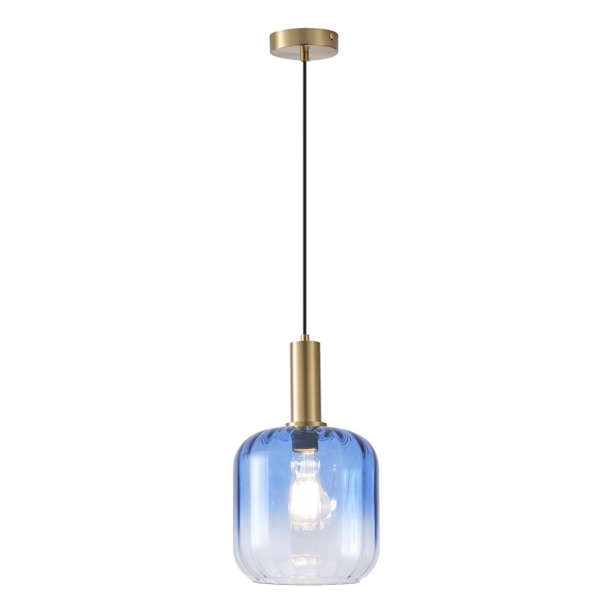 Candeeiro suspenso 1xE27/15W/230V azul/fumado diâmetro 20 cm