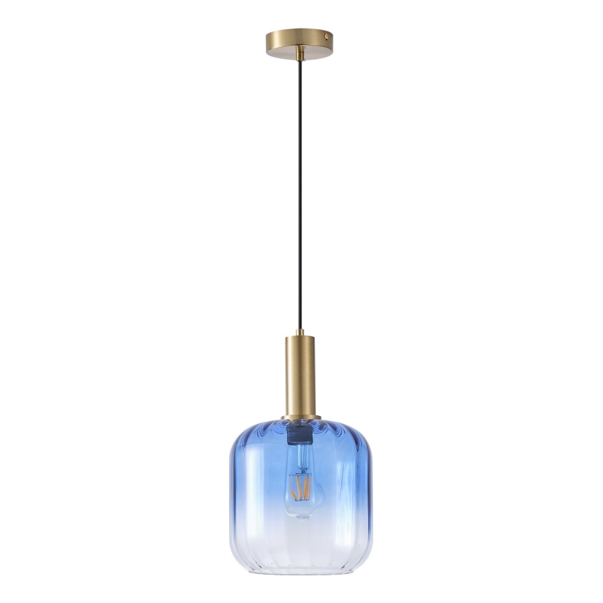 Candeeiro suspenso 1xE27/15W/230V azul/fumado diâmetro 20 cm