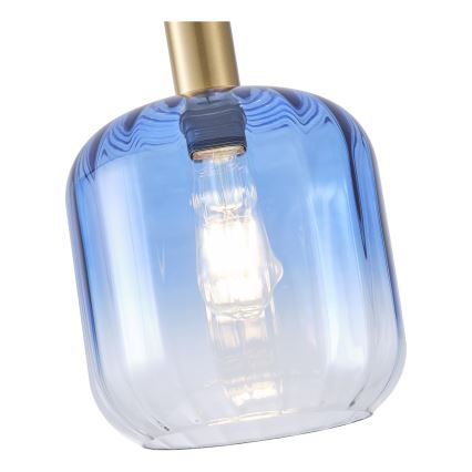 Candeeiro suspenso 1xE27/15W/230V azul/fumado diâmetro 20 cm