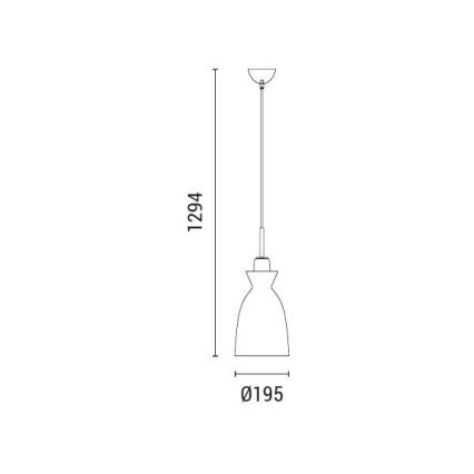 Candeeiro suspenso 1xE27/15W/230V branco diâmetro 19,5 cm