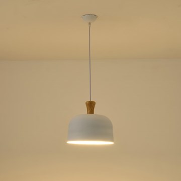 Candeeiro suspenso 1xE27/15W/230V branco diâmetro 27 cm