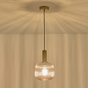 Candeeiro suspenso 1xE27/15W/230V castanho diâmetro 20 cm