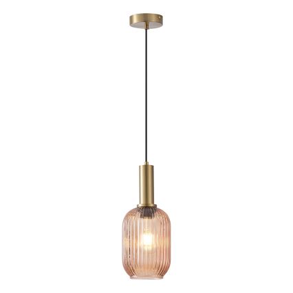 Candeeiro suspenso 1xE27/15W/230V castanho pr. 13 cm