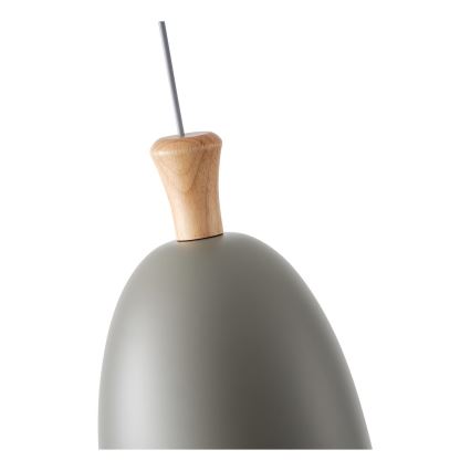 Candeeiro suspenso 1xE27/15W/230V cinzento diâmetro 23 cm