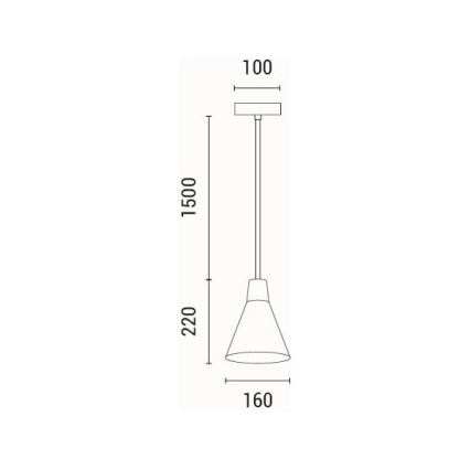 Candeeiro suspenso 1xE27/15W/230V cinzento
