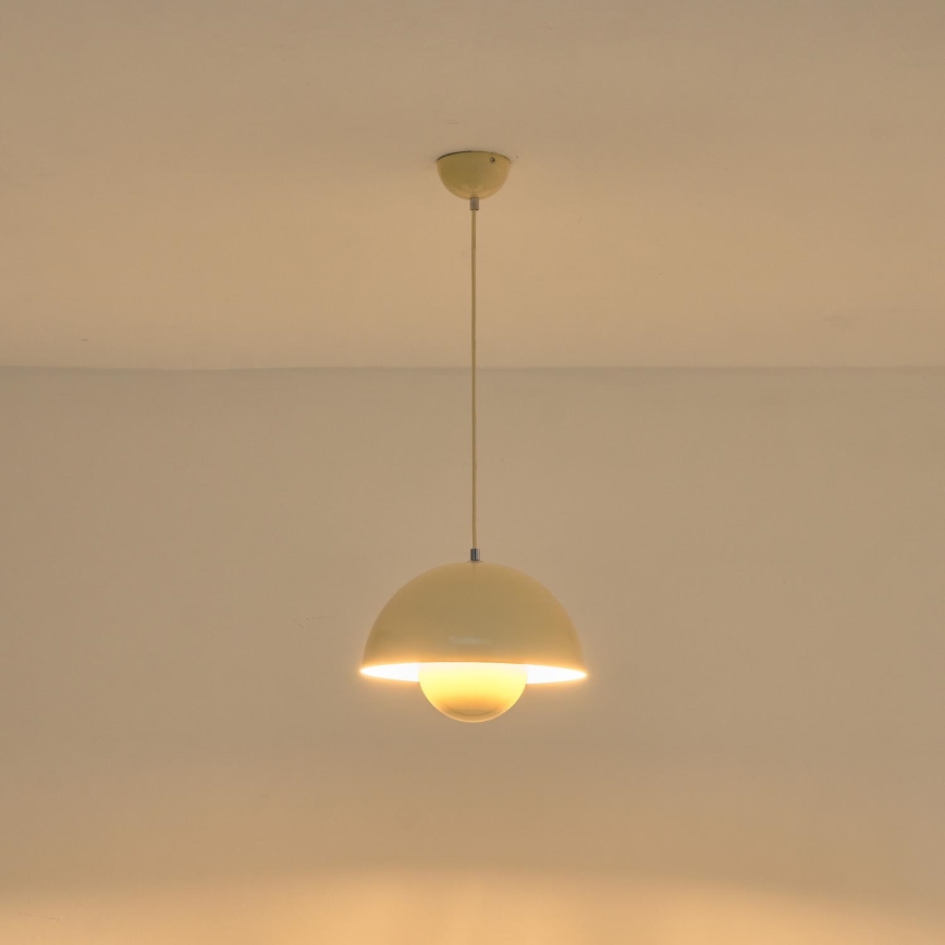 Candeeiro suspenso 1xE27/15W/230V creme