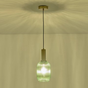Candeeiro suspenso 1xE27/15W/230V verde 13 cm