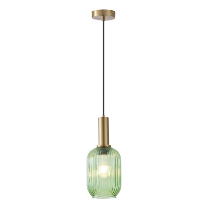 Candeeiro suspenso 1xE27/15W/230V verde 13 cm