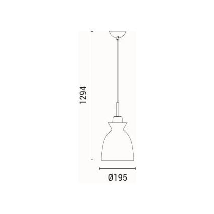 Candeeiro suspenso 1xE27/15W/230V verde diâmetro 19,5 cm