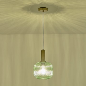 Candeeiro suspenso 1xE27/15W/230V verde pr. 20 cm