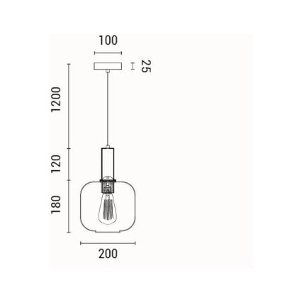 Candeeiro suspenso 1xE27/15W/230V verde pr. 20 cm