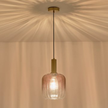 Candeeiro suspenso 1xE27/15W/230V vermelho/fumado diâmetro 20 cm