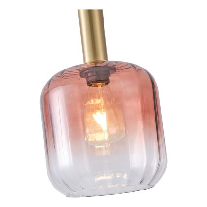 Candeeiro suspenso 1xE27/15W/230V vermelho/fumado diâmetro 20 cm